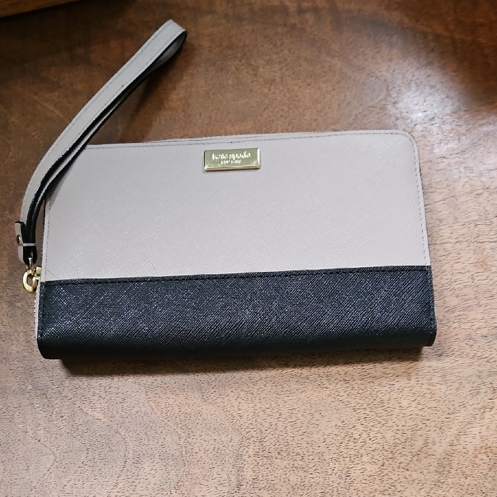 Kate Spade Taupe and Black Clutch